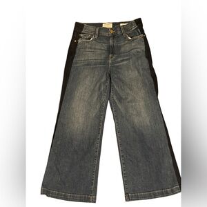 Frame Two-Tone Le Vintage Crop Wide Leg Denim